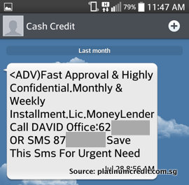 Loan Shark SMS - Impersonate as Legal Money Lender