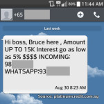 Loan Shark SMS – Reply to a Mobile Number