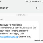 NS50 PAssion Card – SMS Reply