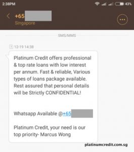大耳窿伪装成为Platinum Credit行骗